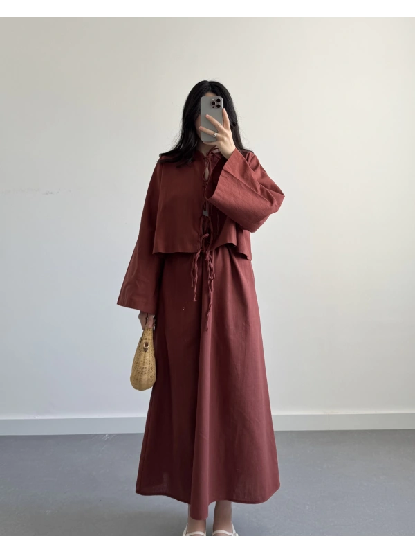 HEZA PİNTEREST ETEK TAKIM KİREMİT