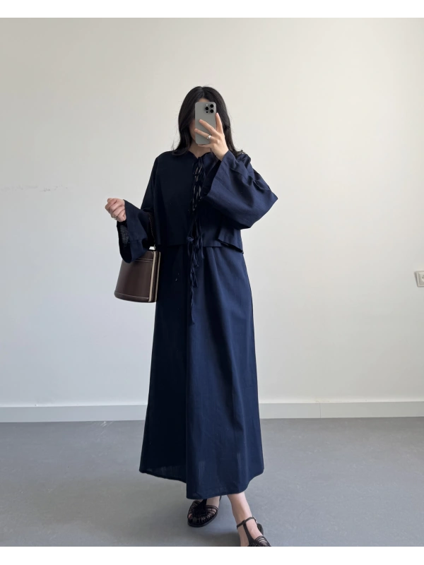 HEZA PİNTEREST ETEK TAKIM LACİVERT