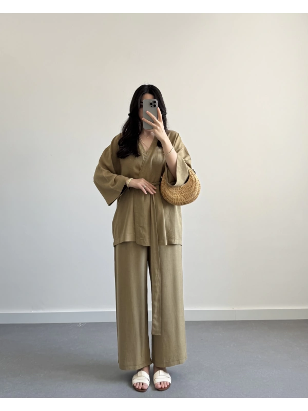 HOLLY HAKİ KEMER DETAYLI TAKIM