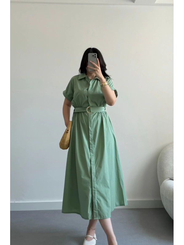 Jessi Yeşil Midi Boy Elbise