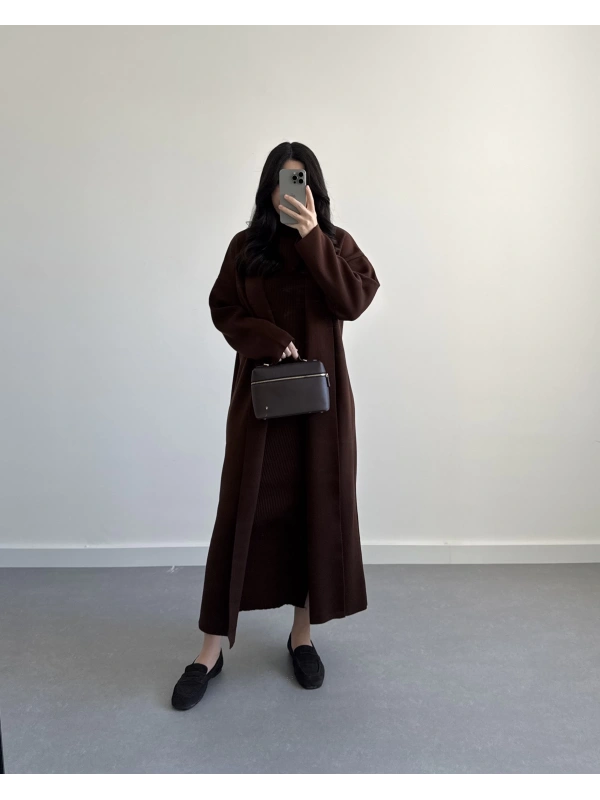 KAHVE BALIKÇI YAKA 2’Lİ TRİKO TAKIM