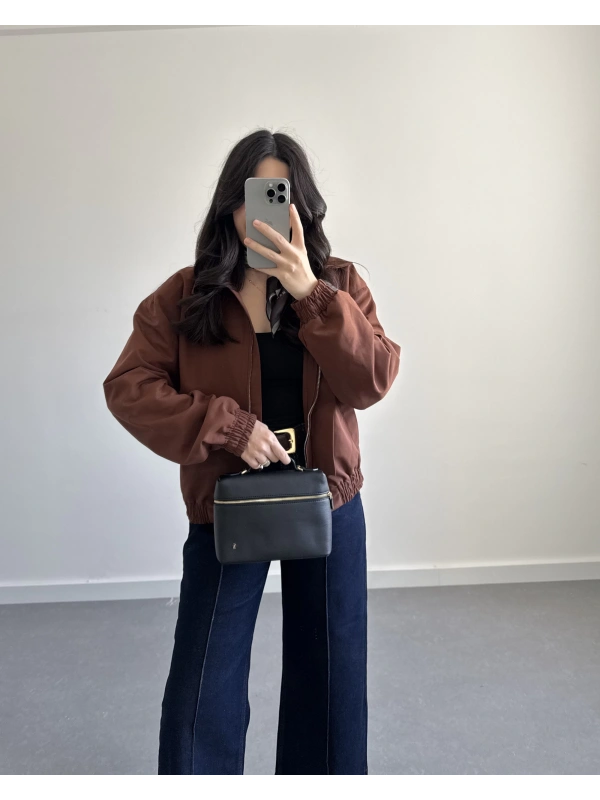 KAHVE OMUZLARI VATKALI PREMİUM CEKET