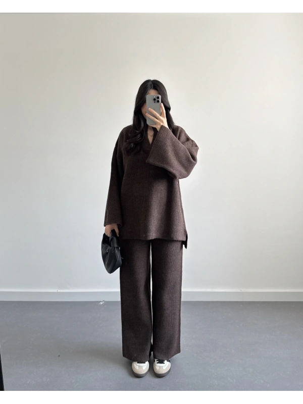 KAHVE POLO YAKA TRİKO TAKIM