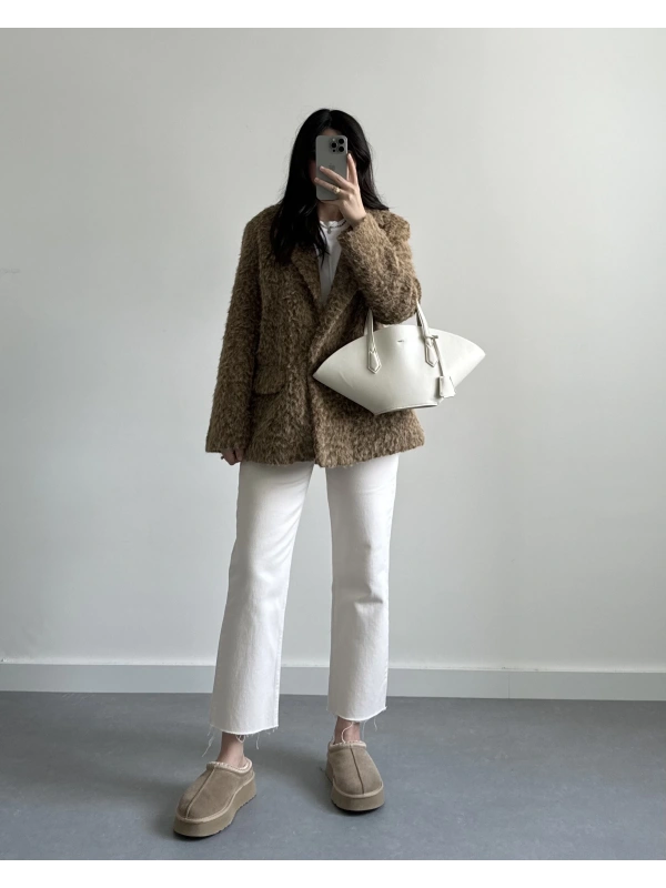 KAHVE SAKALLI BLAZER KABAN