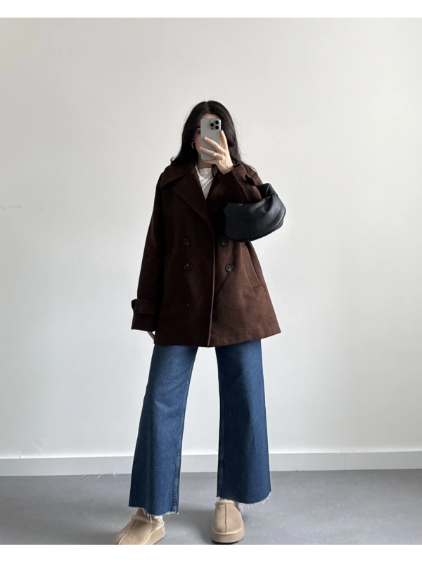 KAHVERENGİ MİDİ BOY KAŞE KABAN