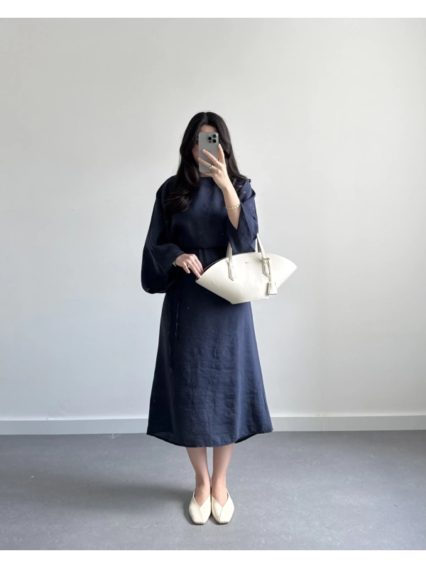 KEND LACİVERT MSD TENSEL PREMİUM ELBİSE