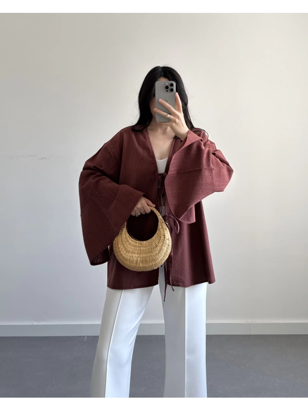 HAM KETEN SALAŞ KİMONO KİREMİT