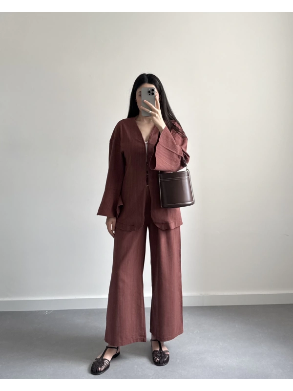 KİREMİT KANCALI HAM KETEN İKİLİ TAKIM