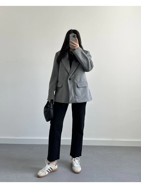 KOYU GRİ KAŞE BLAZER