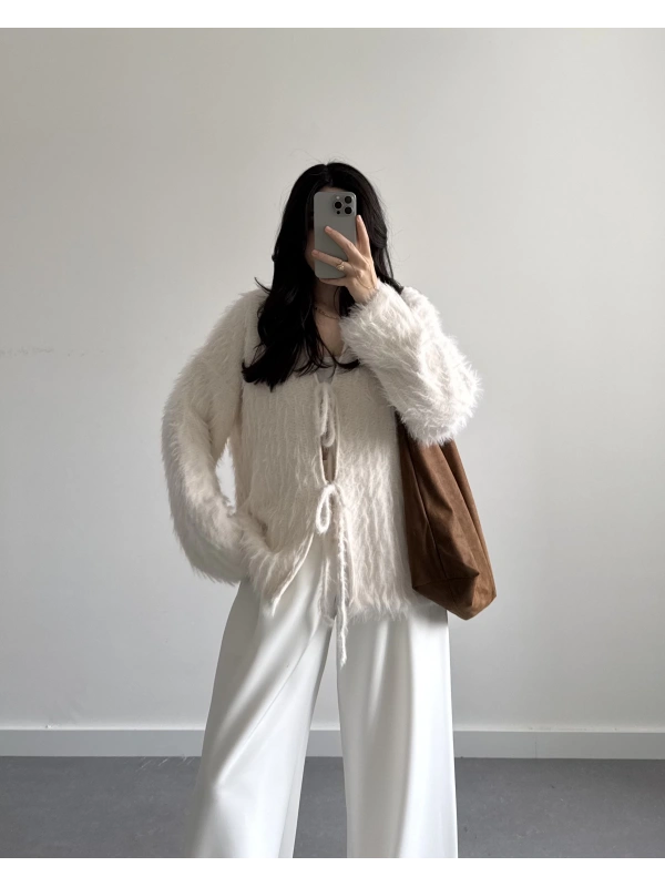 KREM PİNTEREST YUMUŞAK DOKULU HIRKA