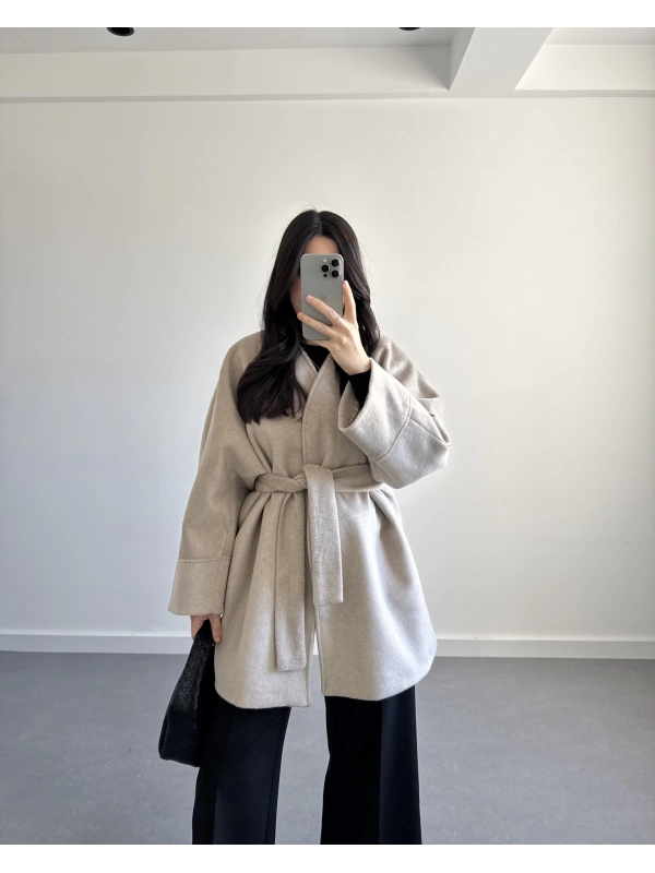 KRUVAZE YAKA İTHAL KUMAŞ VİZON KABAN