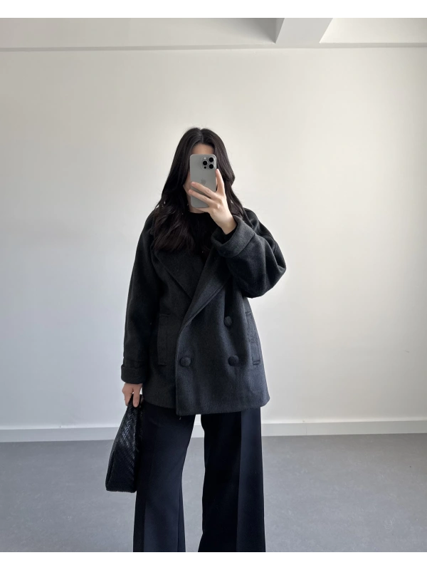 KRUVAZE YAKA KAŞE ANTRASİT