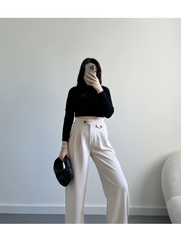 Kumaş taş renk palazzo pantolon