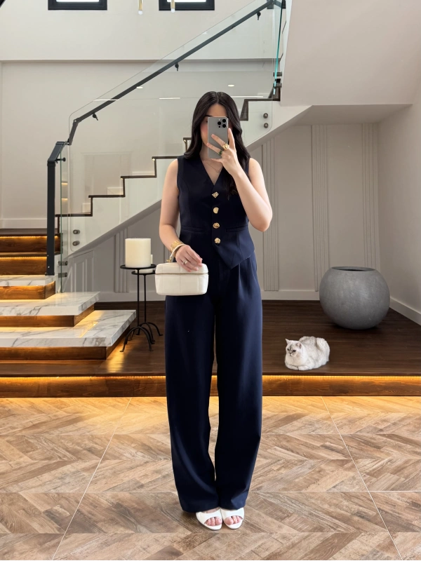 LACİVERT PANTOLON YELEK TAKIM -247172