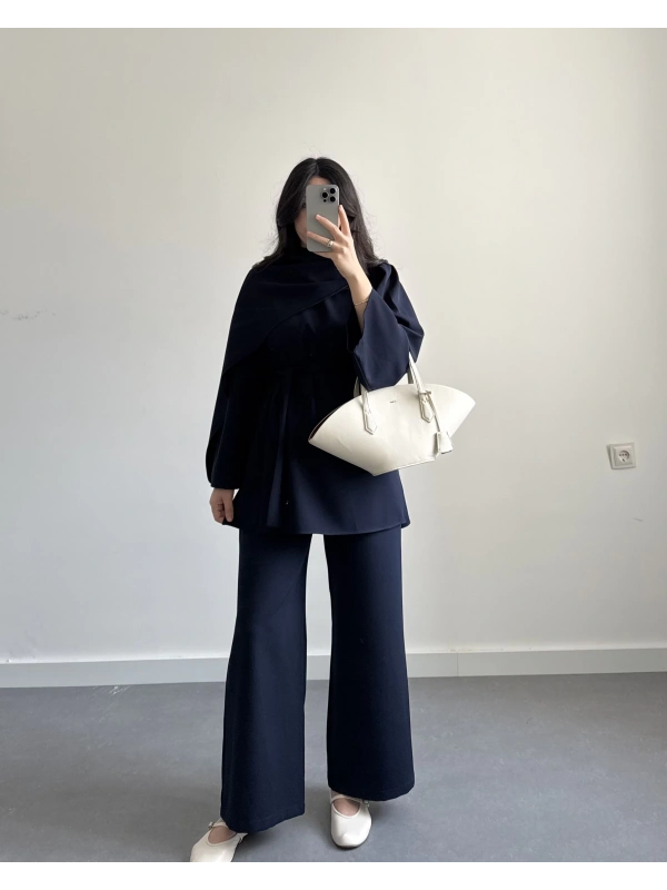 LACİVERT ŞAL YAKA TAKIM