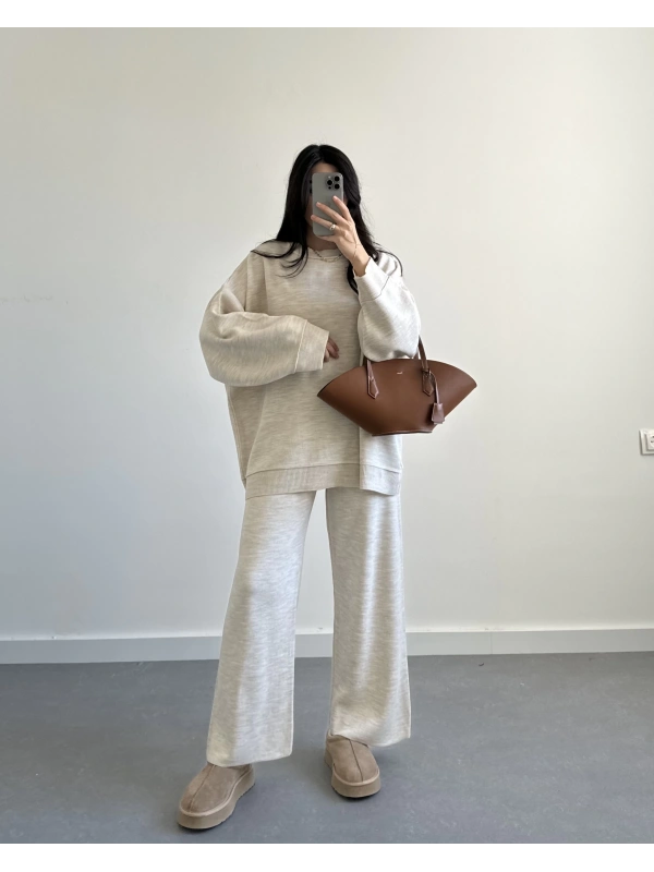 LEAH TAŞ OVERSİZE BASIC TRİKO TAKIM
