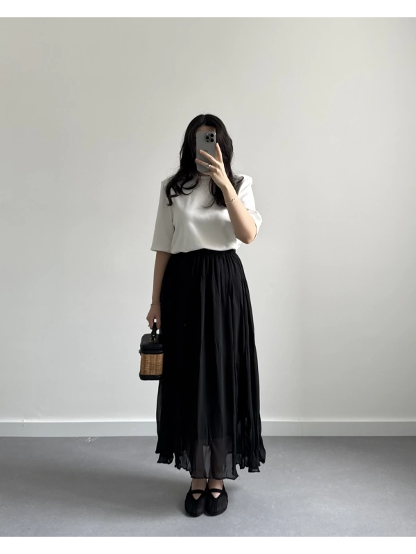 LOMA SİYAH CRUSH ETEK