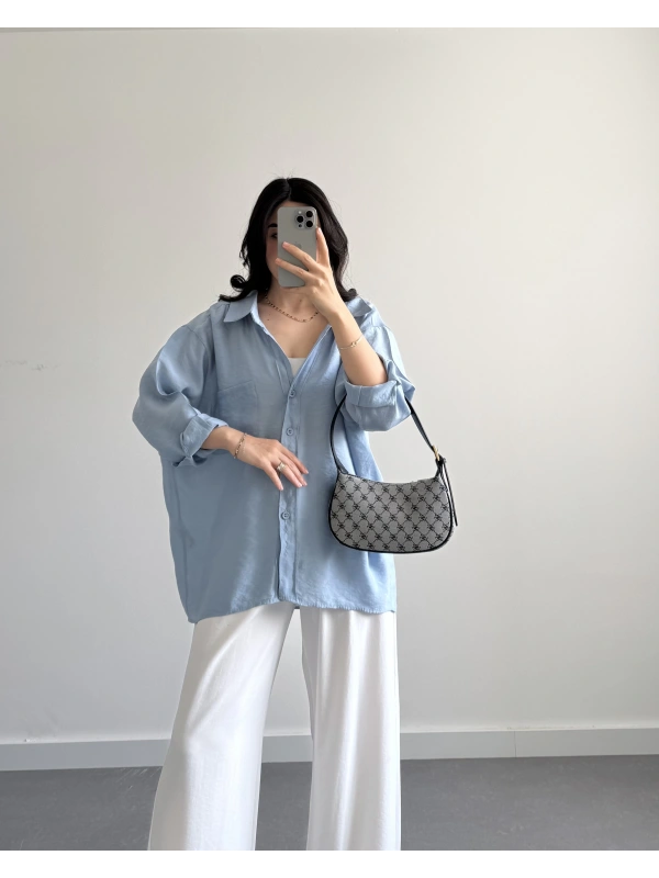 MAVİ TENSEL GÖMLEK