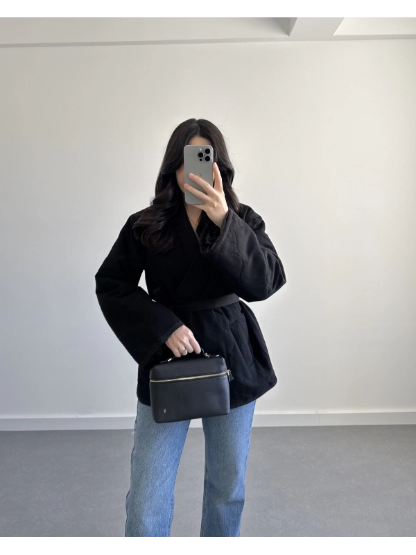 MEVSİMLİK KAPİTONE CEKET SİYAH