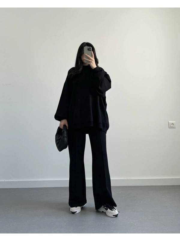 Mevsimlik Siyah Oversize Takım