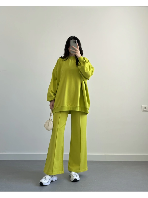 Mevsimlik Yağ Yeşil Oversize Takım
