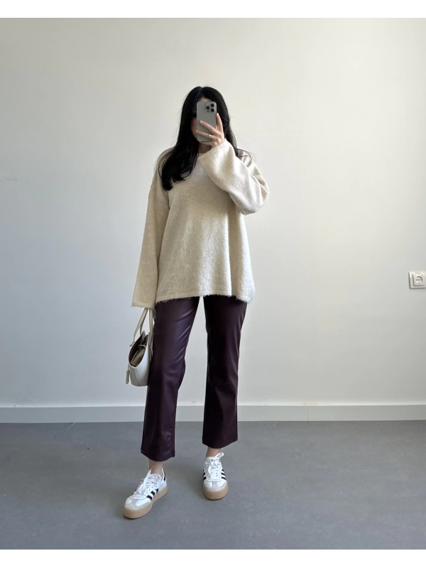 MNG BORDO DERİ PANTOLON