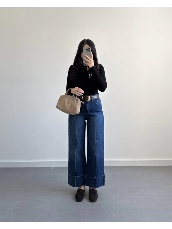 MNG PAÇASI KATLI MAVİ JEAN