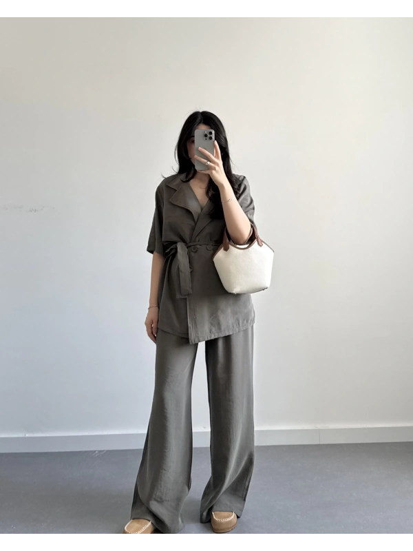 MORE HAKİ MODAL KUŞAKLI TAKIM