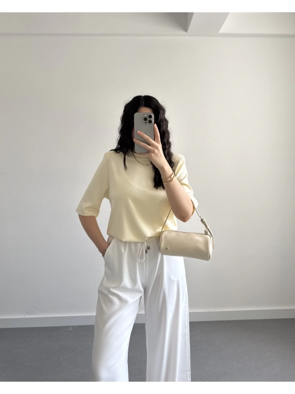 MSD SARI VATKALI YARIM KOL TSHİRT