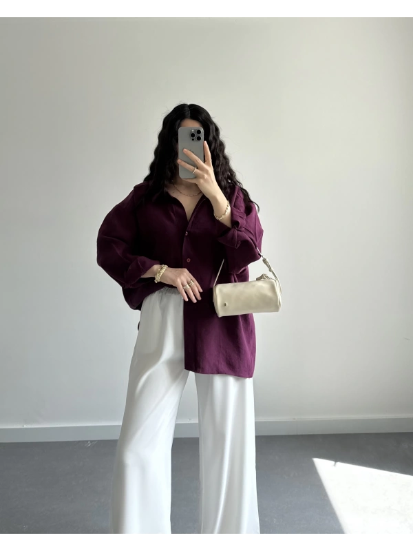 MÜRDÜM DÜŞÜK OMUZLU GÖMLEK