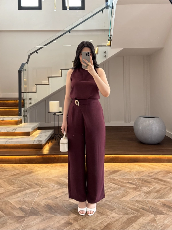 MÜRDÜM HALTER YAKA BLUZ TAKIM-9160