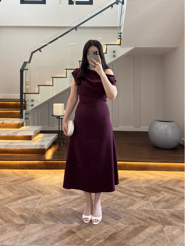 MÜRDÜM KAYIK YAKA ELBİSE -8722