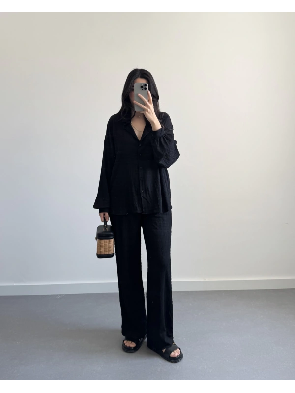 NIA BÜRÜMCÜK SİYAH İKİLİ TAKIM