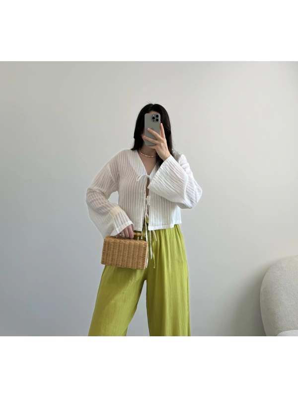 Oliva beyaz tensel bluz