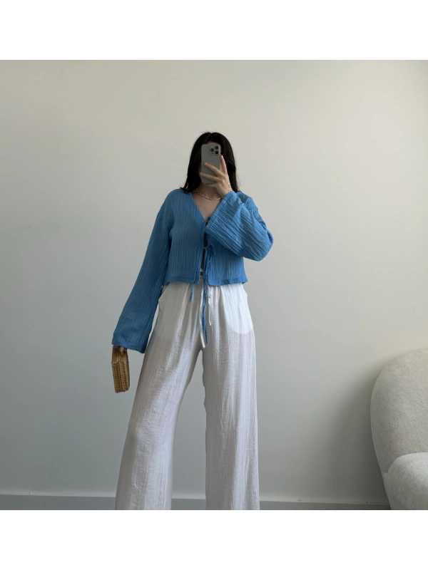 Oliva mavi tensel bluz