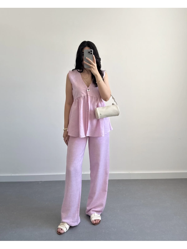 OTTO KETEN YELEKLİ TAKIM PEMBE