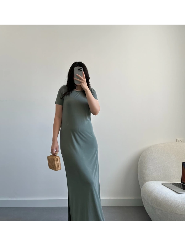 Oysh haki Modal elbise