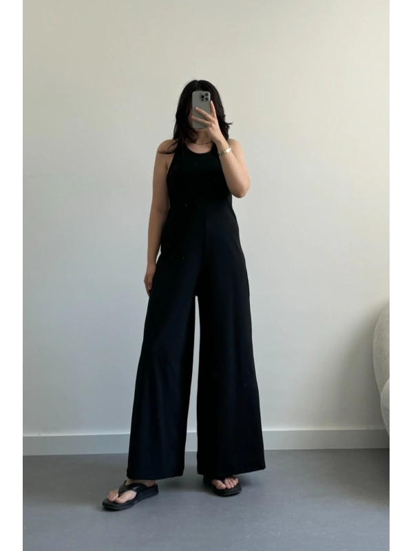 Oysh Halter Yaka Siyah Tulum