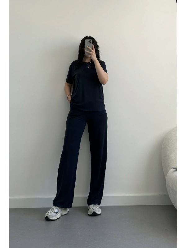 Oysh lacivert bisiklet yaka Modal takım