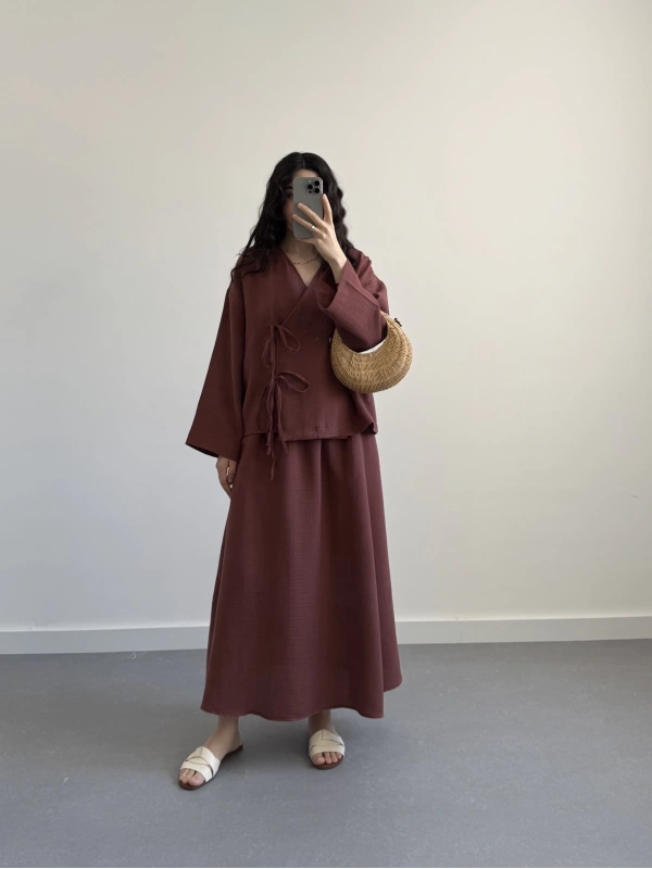 PAUL KİREMİT MÜSLİN ETEK TAKIM