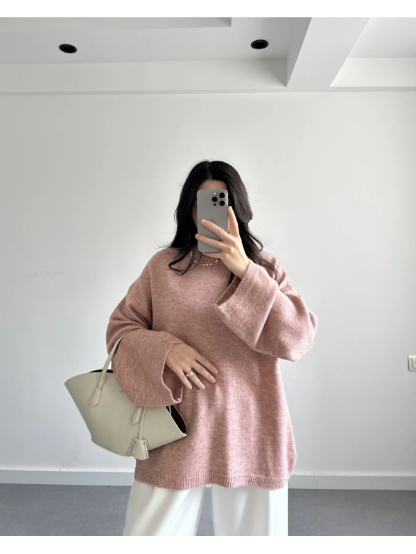 PEMBE KIRÇILLI PİNTEREST KAZAK