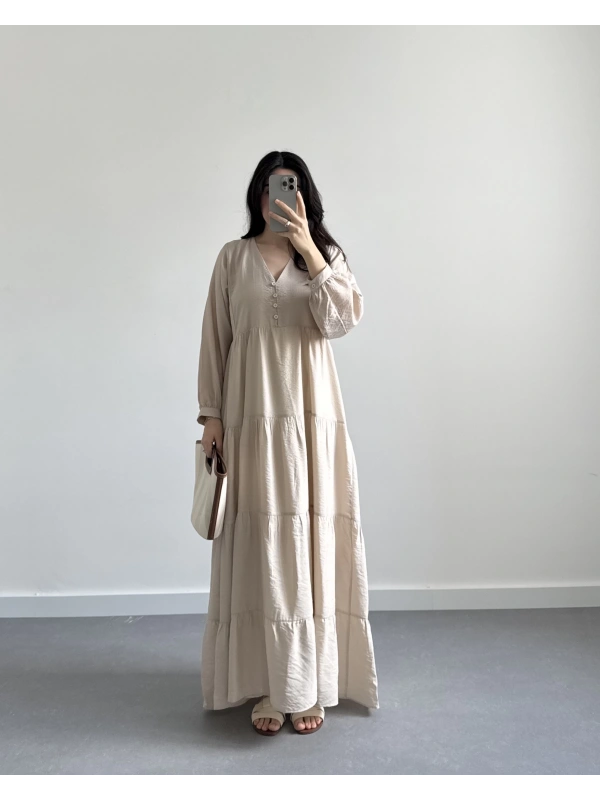 PİELA TAŞ TENSEL UZUN ELBİSE