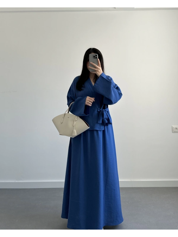 PİNTEREST MAVİ ETEK TAKIM