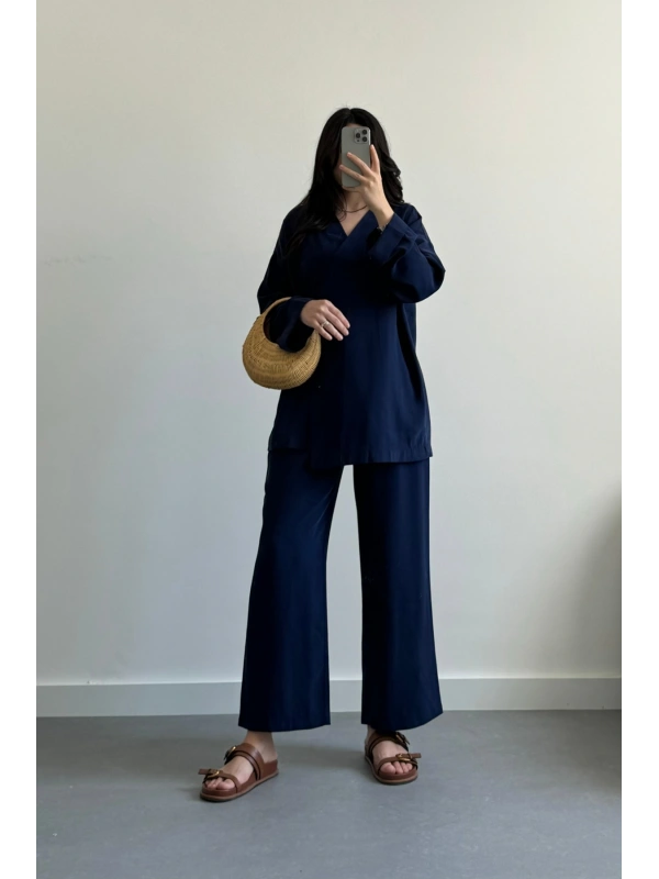 Pinterest Model Kimono Takım Lacivert