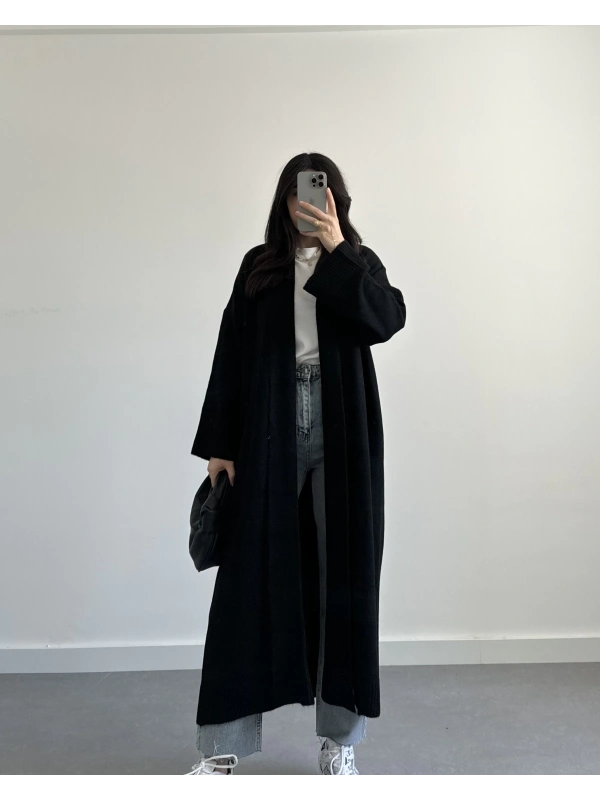 PİNTEREST SİYAH UZUN HIRKA