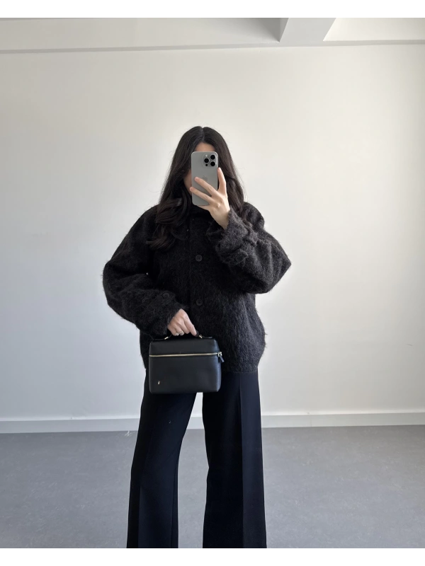 PREMİUM DÜĞMELİ KAŞE CEKET SİYAH