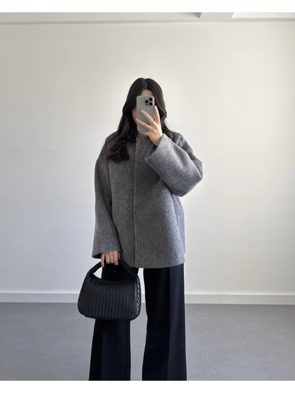 PREMİUM OVERSİZE KAŞE KABAN ANTRASİT