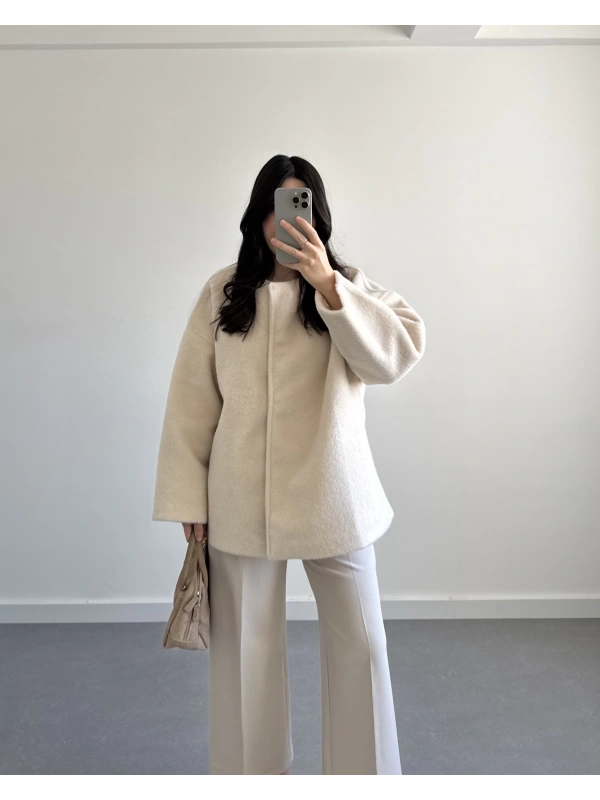 PREMİUM OVERSİZE KAŞE KABAN BEJ