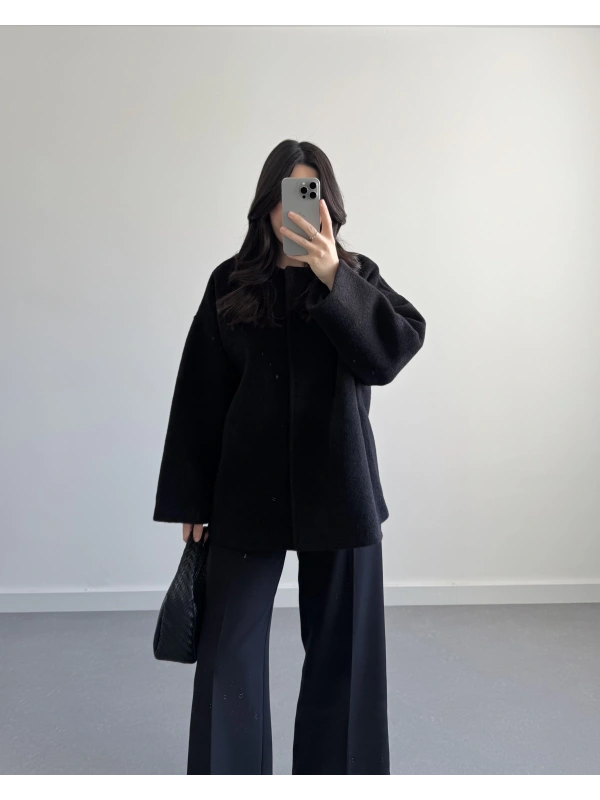 PREMİUM OVERSİZE KAŞE KABAN SİYAH