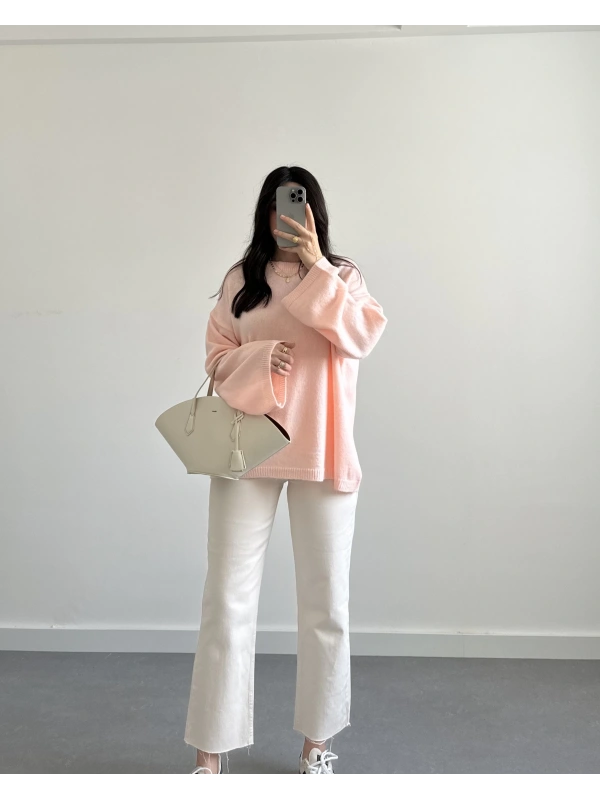 PUDRA PEMBE PİNTEREST KAZAK